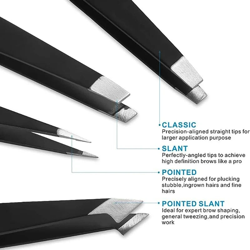 Eyebrow Tweezer Colorful Hair Beauty Fine Hairs Puller Stainless Steel Slanted Eye Brow Clips Removal Makeup Tools