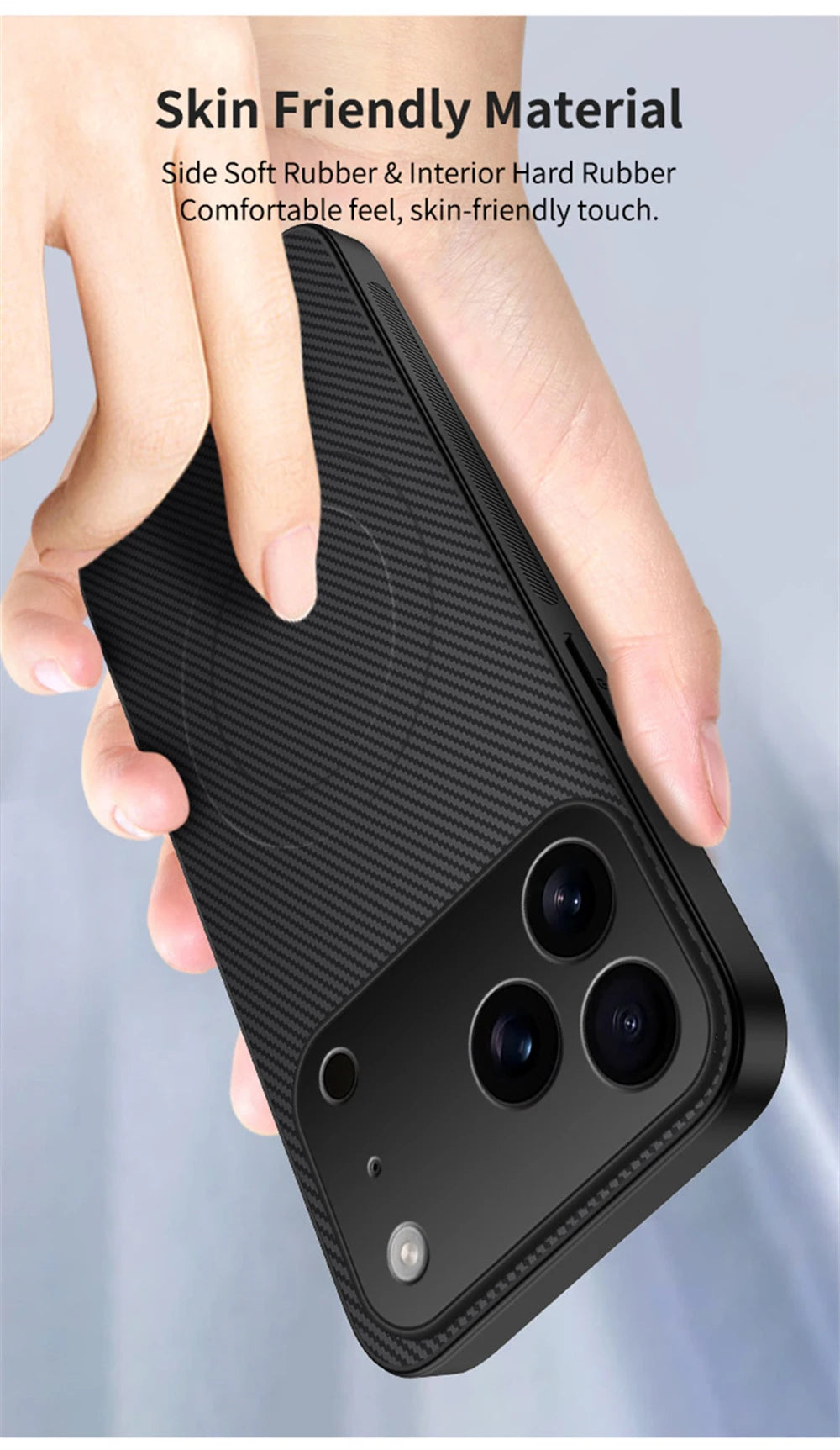 Luxury Ultra Thin Carbon Fbier Magnetic Leather Case for iPhone 17 16 15 14 13 Pro Max 17Air 16E Magsafe Wireless Charging Cover