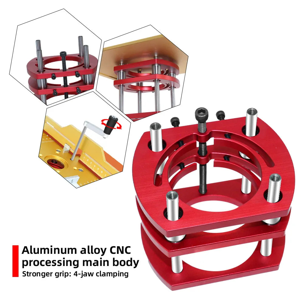Upgraded Aluminium Router Table Insert Plate Woodworking Tool Set with Miter Gauge and Sliding Tenoning Fence for Router Table