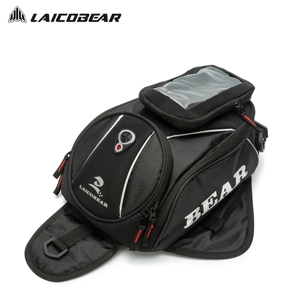 2023 New Strong Magnetic Motorcycle Tank Bags Mobile Phone Navigation Motorbike Oil Tank Bag  Bigger Window Fixed Straps