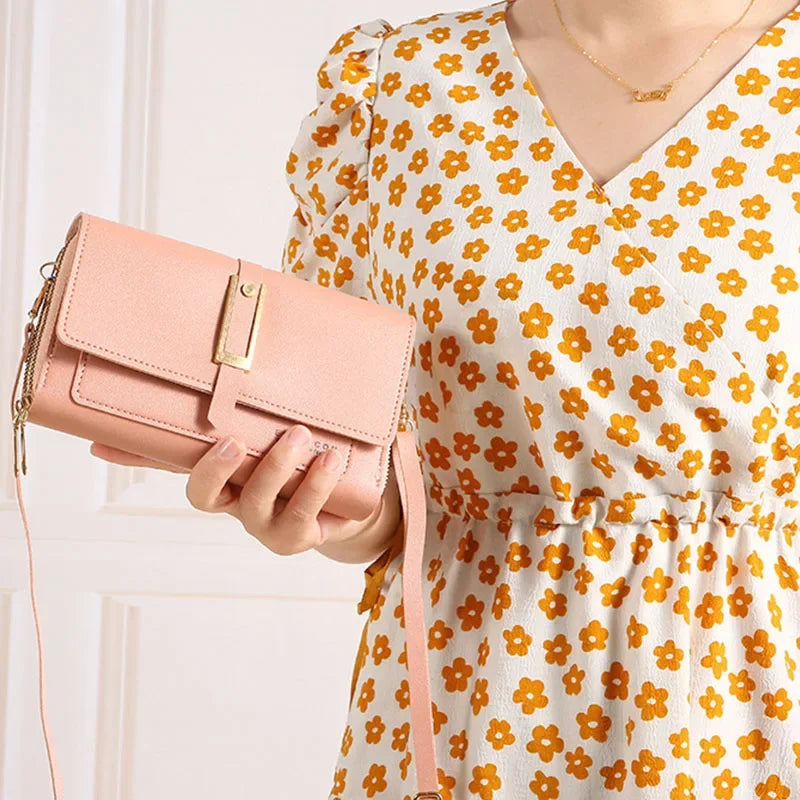 PU Material Women's Mobile Phone Bag Fashionable and Multifunctional Women's Small Square Bag Trendy and Retro Shoulder Bag