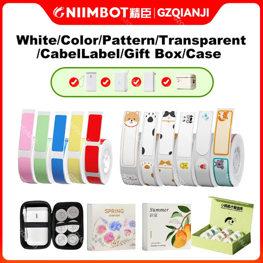 Niimbot D110 D11 Label printer paper Waterproof Anti-Oil Price Label Sticker Transparent Pure Color Label thermal Sticker Paper