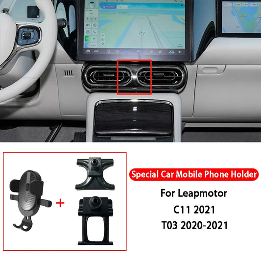 Car Phone Holder For Leapmotor C11 T03 Car Styling GPS Gravity Navigation Bracket Air Vent Mount Bracket Car Accessories