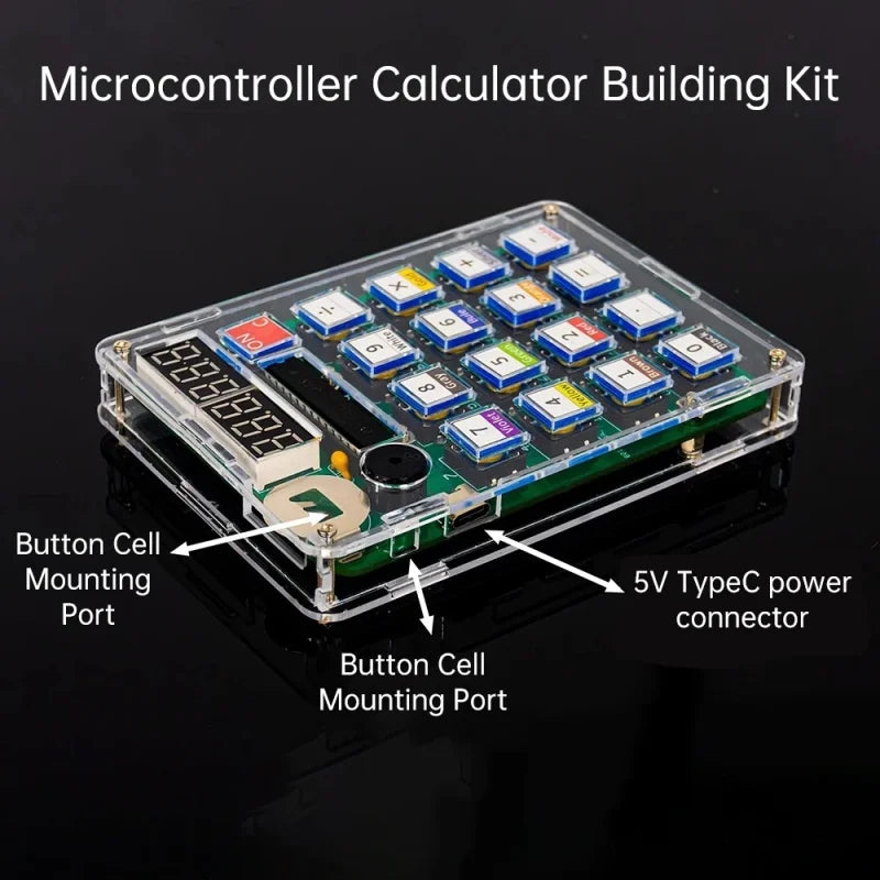 DIY Calculator Electronic Production Kit LED Digital Tube Display With Shell Single-Chip Microcomputer Soldering Practice Kit