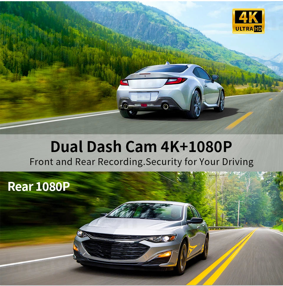 Imagebon 10.26" Wireless CarPlay & Android Auto Dash Cam ADAS 4K DVR Bluetooth Audio AUX GPS Navigation Dashboard Video Recorder