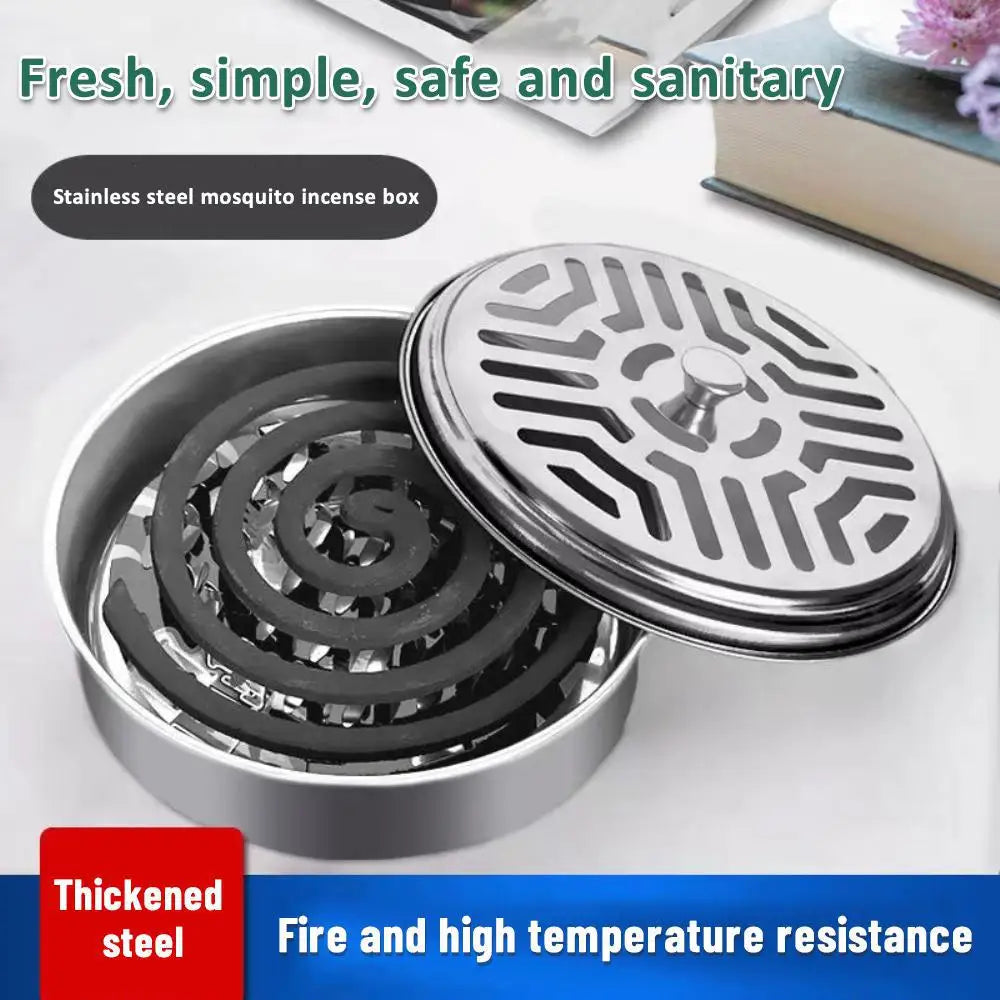 1-10pcs Mosquitoes Coil Holder Tray Frame Stainless Steel Round Rack Plate For Spirals Incense Insect Repellent