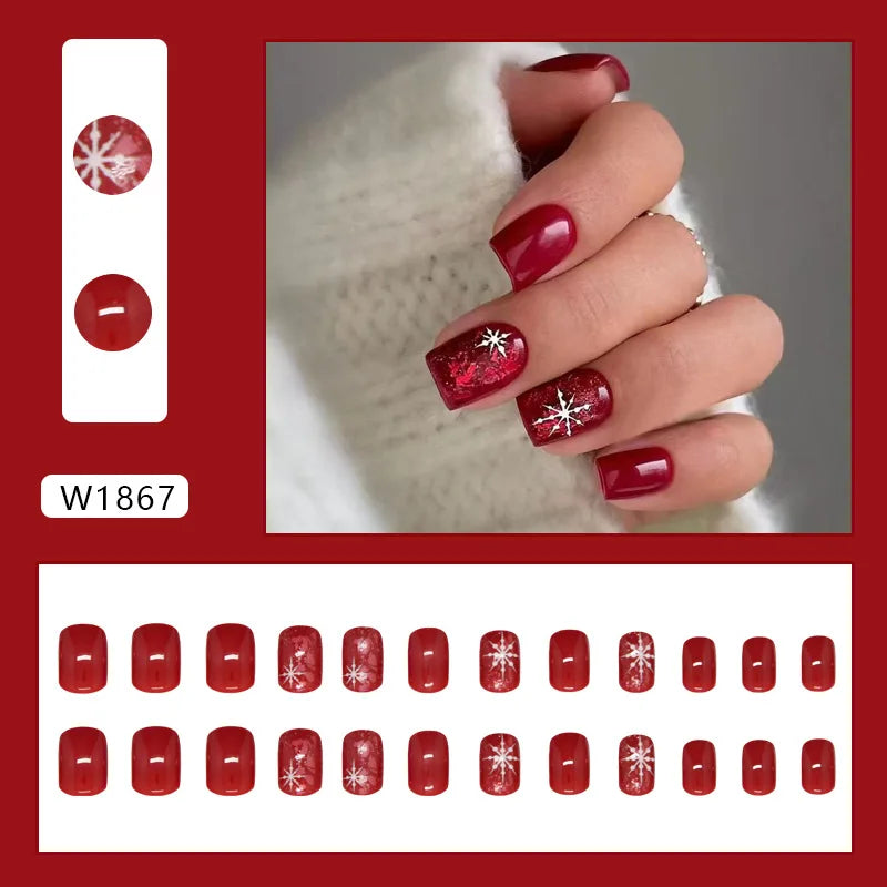 Bean Paste Cat Eyes Press on Nails Pink Gradient Fake Nails Glossy Artificial Finger Manicure Reusable False Nails for Women