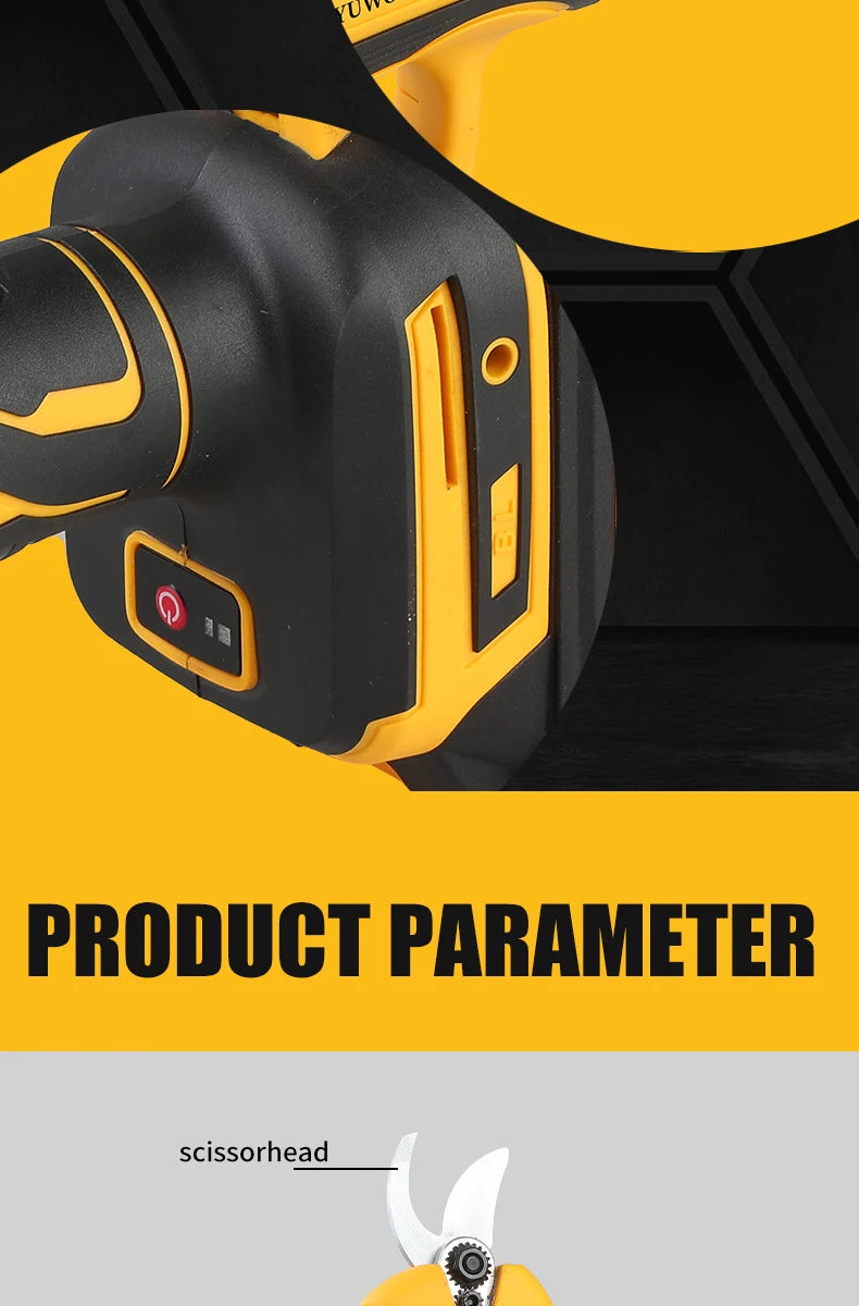 LYUWO Rechargeable Wireless Pruning Scissors, Fruit Tree Potted Pruning Electric Tool, 20V brushless, 30mm