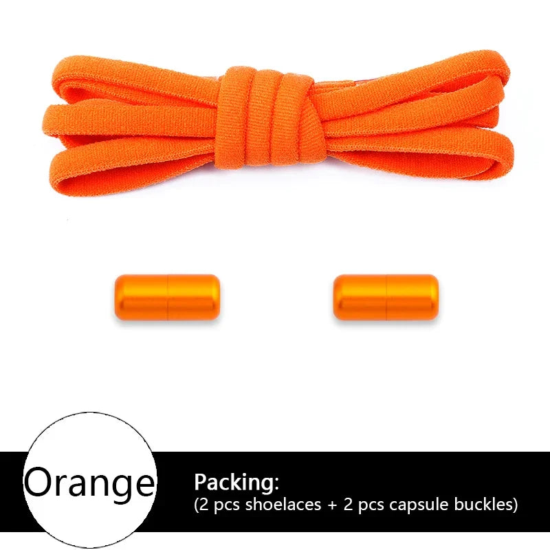 Elastic laces Sneakers Colorful Options No tie Shoelace for Sports Round Shoelaces without ties Kids Adult Shoes  Accessories