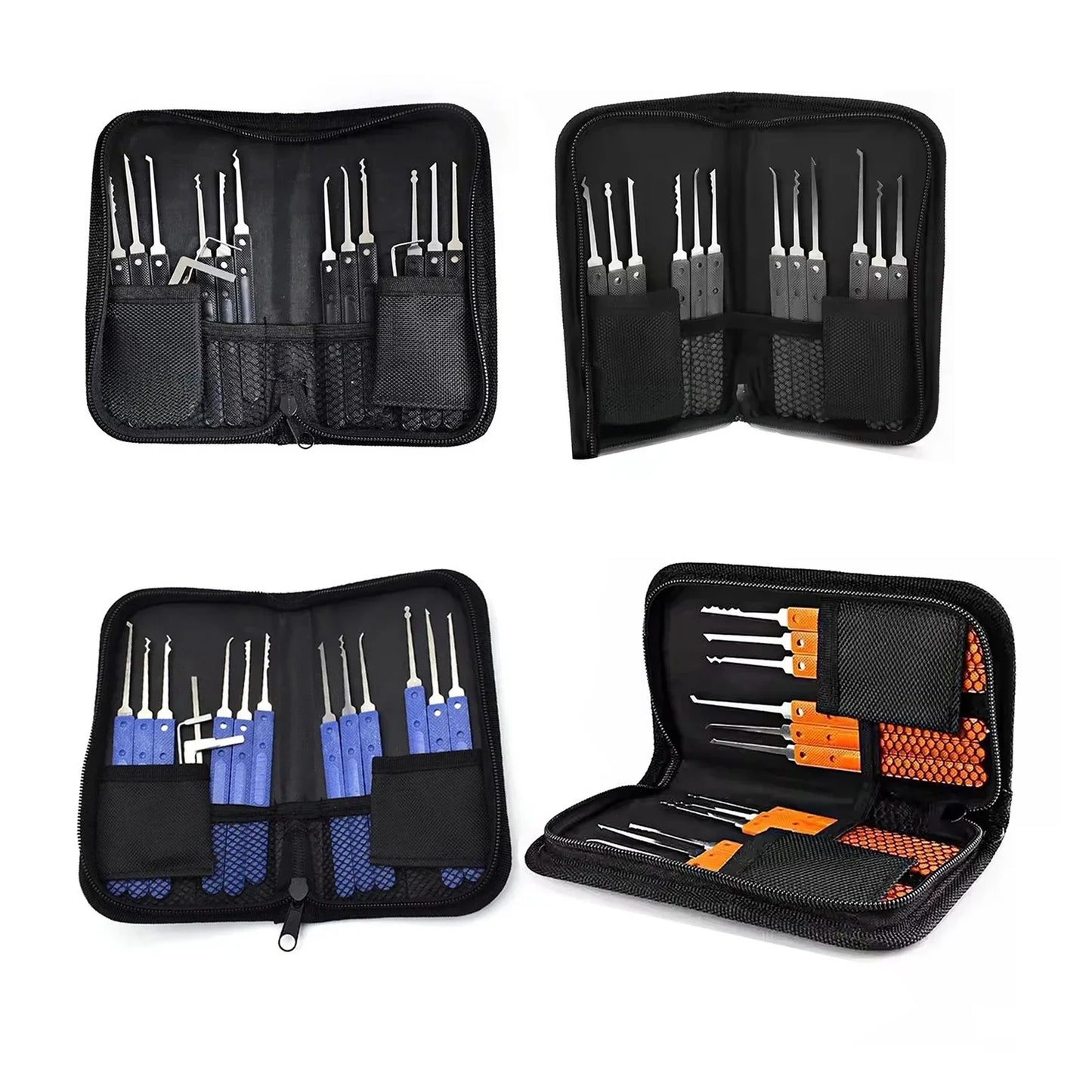 17pcs Blue/Black/Grey/Orange Handle Locksmith Tools Beginner Training Lock Kit Locksmith Lock Picking Professional Multi-Tool
