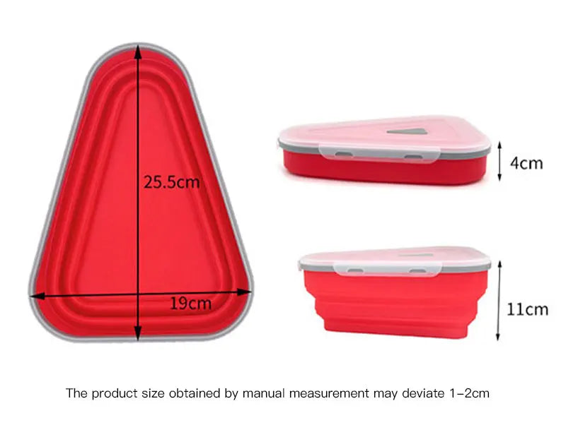 Food Grade Silicone Folding Pizza Box Reusable Triangle For Pizza Packing Box Take Away Box