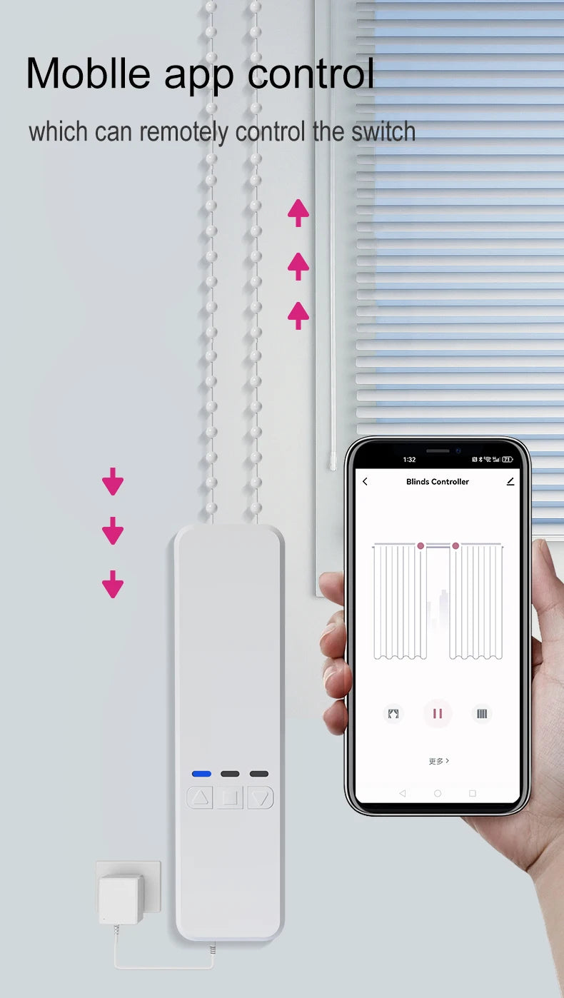 KEMEK Tuya Smart Wifi Blinds Motor Automatic Electric Roller Shade Controller App Control Works with Alexa Google Assistant