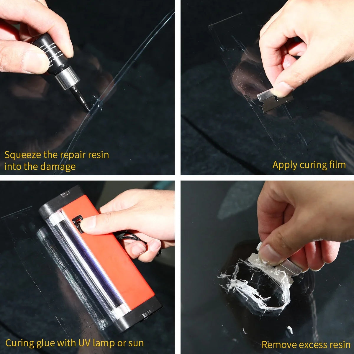 Car Windshield Cracked Repair Tool DIY Car Window Phone Screen Repair Kit Glass Curing Glue Auto Glass Scratch Crack Restore