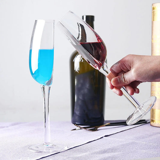 Half-Rice Wine Glass 140ml Flexible Long Stemmed Red Wine Cups Crystal Champagne Glass For Friends Enthusiasts Family