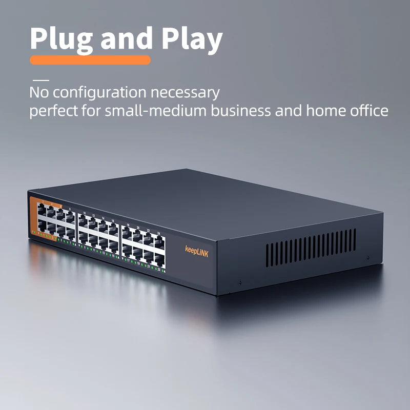 KeepLiNK 24-Port Gigabit Ethernet Switch Unmanaged Plug and Play