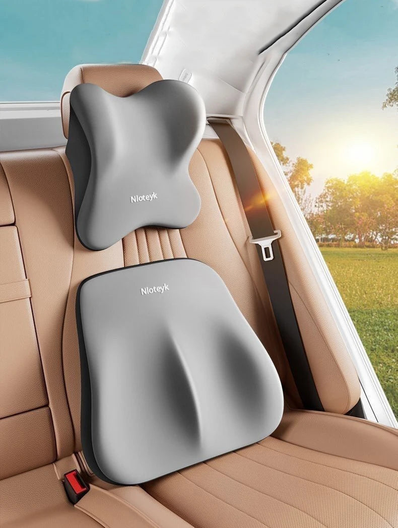 Car Memory Foam Headrest Car Neck Pillow Lumbar Waist Cushion Universal Waist Support Car Seat Pillow Accessories Interiors