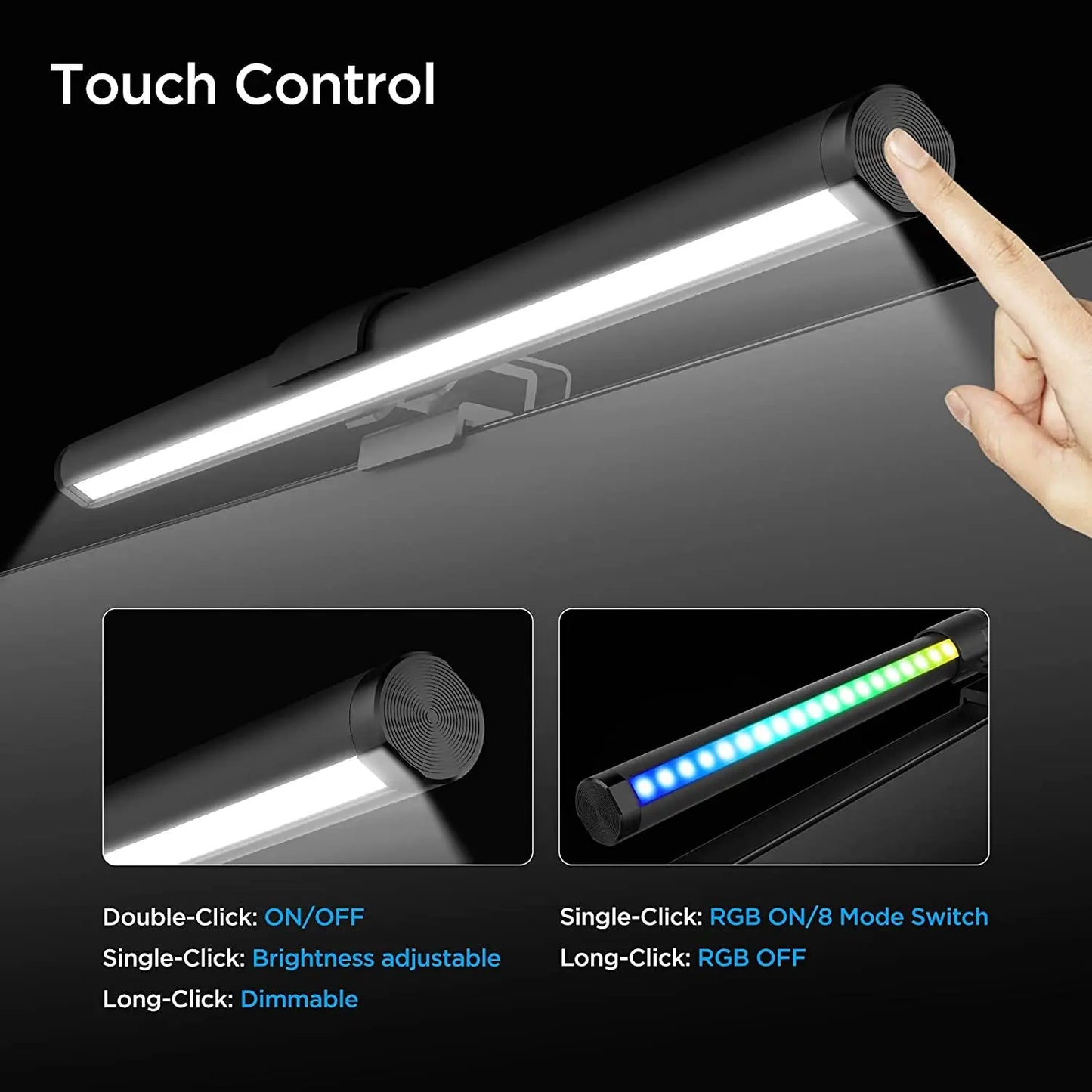 LED Monitor Light Bar Computer Screen Hanging Lights RGB  Atmosphere Table Lamp For Work Study Read Gaming Dimming Lighting 44cm