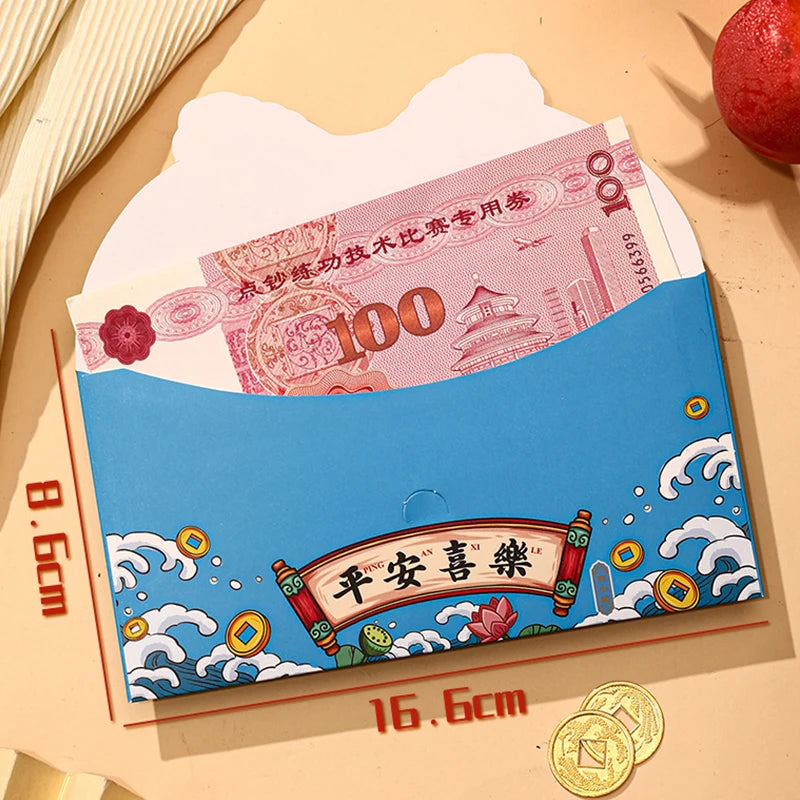 4PCS 2024 Chinese New Year Red Envelopes Cartoon Dragon Year Hongbao Spring Festival Money Pockets Wedding Lucky Packets