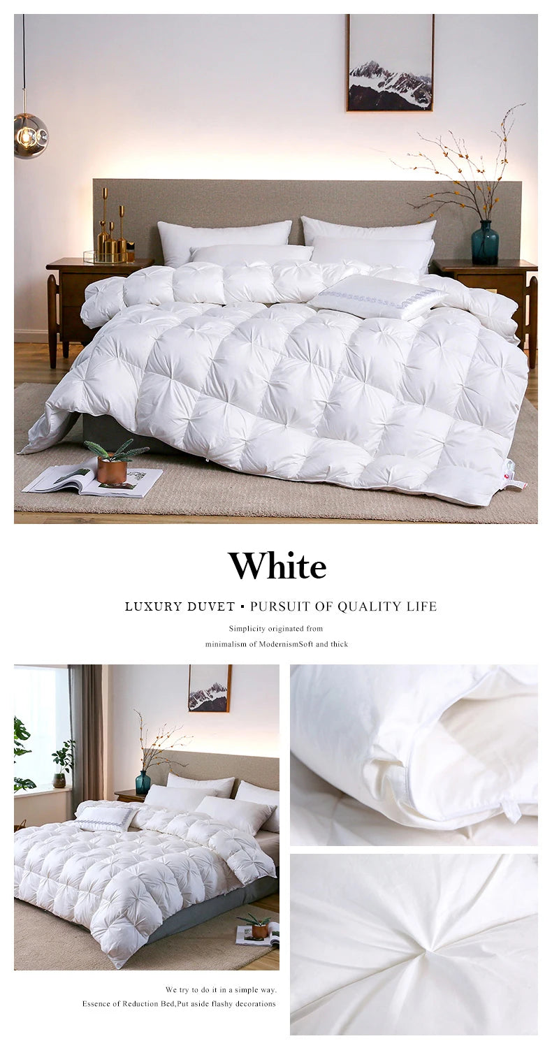 Luxury White Goose Down Filler Duvet 3D Bread Quilt Comforter Winter Heavy Duvet 4kg Weight 100% Cotton Shell Thickened Quilt