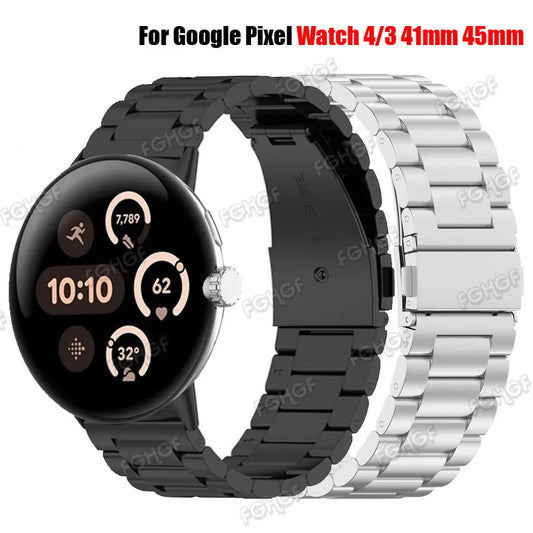 Stainless Steel Strap For Google Pixel Watch 4 3 41 45mm Replace Bracelet For Google Pixel Watch 2 Band Correa Accessory No Gaps
