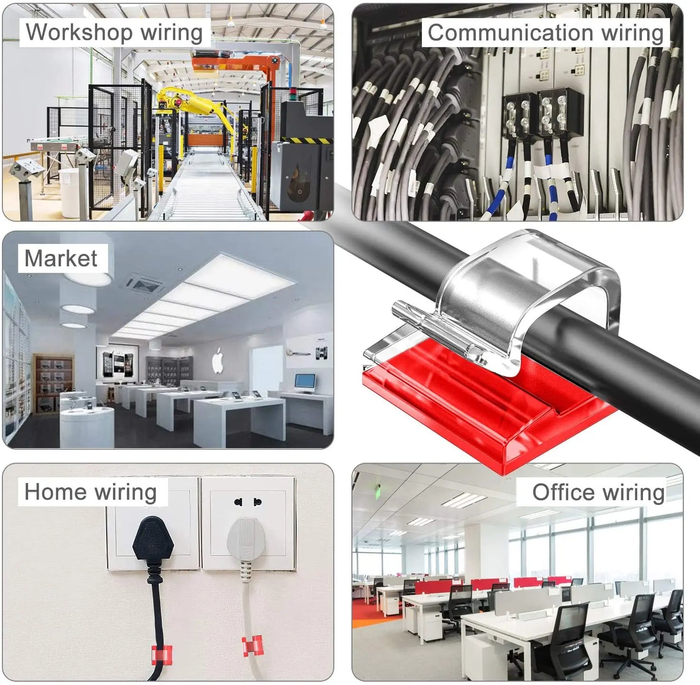 Charging Data Line Network Cable Finishing Line Clip Power Line Fixed Clip Self-Adhesive Pipe Line Alignment Multi-Purpose Clip