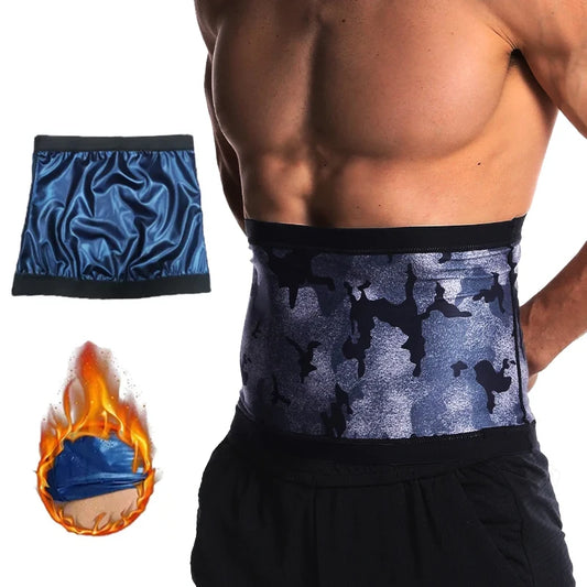 Men Modeling Strap Reductive Belt Sport Abdomen Weight Loss Shapers Waist Trainer Camouflage ion coating Sauna Sweat Girdle