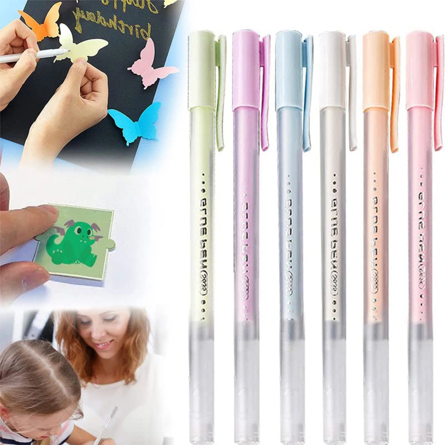 6Pcs Scrapbook Quick Dry Glue Pens Adhesive Glue Pen Crafting Fabric Pen Liquid Glue Pen for Scrapbooking Papercrafts Accessorie