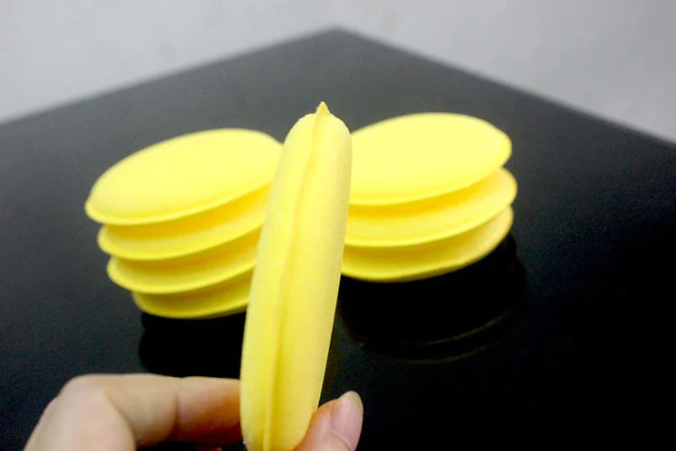 6PCS Welt waxing sponge Car Wash Beauty High-density small round sponge car polishing waxing sponge wipe