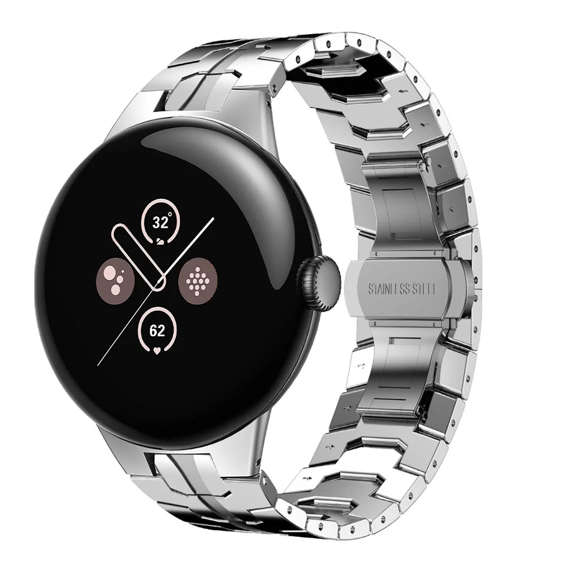 Luxury Stainless Steel Strap Suitable for The Google Pixel Watch 1/2/3 41mm Armor-like Metal Unibody Strap