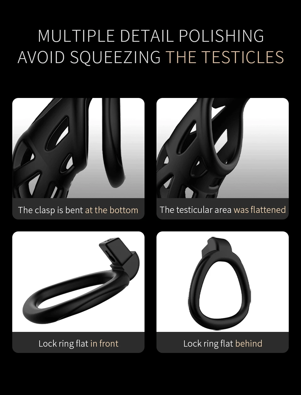 Jeusn Male Chastity Cage Sex Toys Discreet Sissy Femboy Chastity Cock Cage Device Penis Rings Male With 3 Size Men's Adult Goods