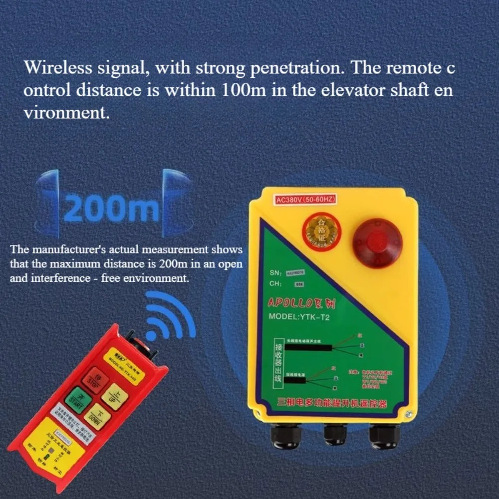 Three-phase 380v hoist winch small crane 220v chain electric hoist crane overhead crane wireless remote control