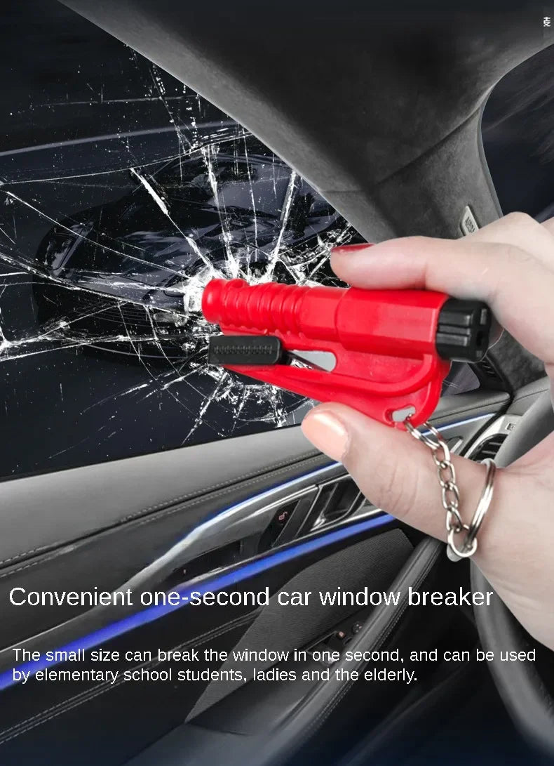 Car Safety Hammer Auto Emergency Glass Window Breaker Seat Belt Cutter Life-Saving Car Emergency Escape Hammer Survival Whistle