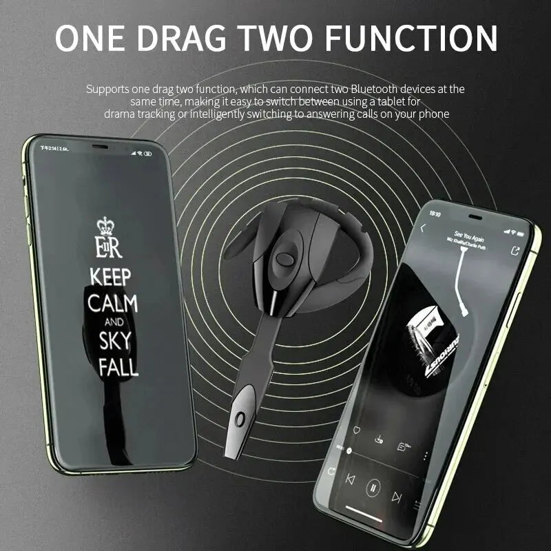 Bluetooth 5.0 Ear for PS3 Bluetooth Headset Wireless Handsfree Single Ear Hook Earphone Button Silica Gel Headphone with Mic