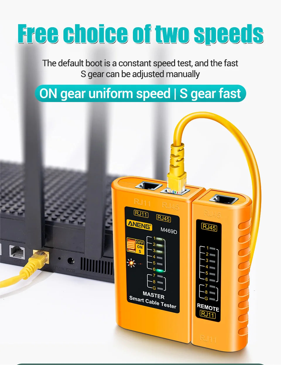 ANENG M469D Cable lan tester Network Cable Tester RJ45 RJ11 RJ12 CAT5 UTP LAN Cable Tester Networking Tool Network Repair