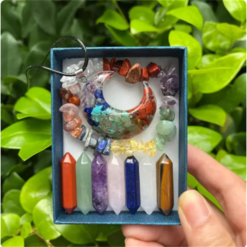 Clearance_9pcs Pointed Quartz Crystal,Chakra Healing Stones And Crystals Set,Hexagon Rose Quartz Gems For Meditation Bedroom Dec