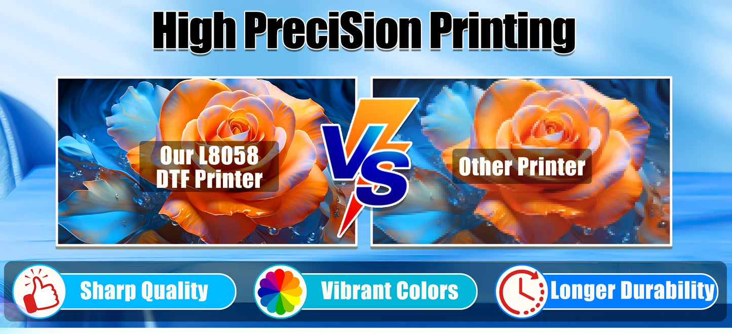 A4 XP600 DTF Printer T shirt Printing Machine L8058 DTF Printer with Roll Feeder For Jeans Clothes Direct to Film impressora dtf