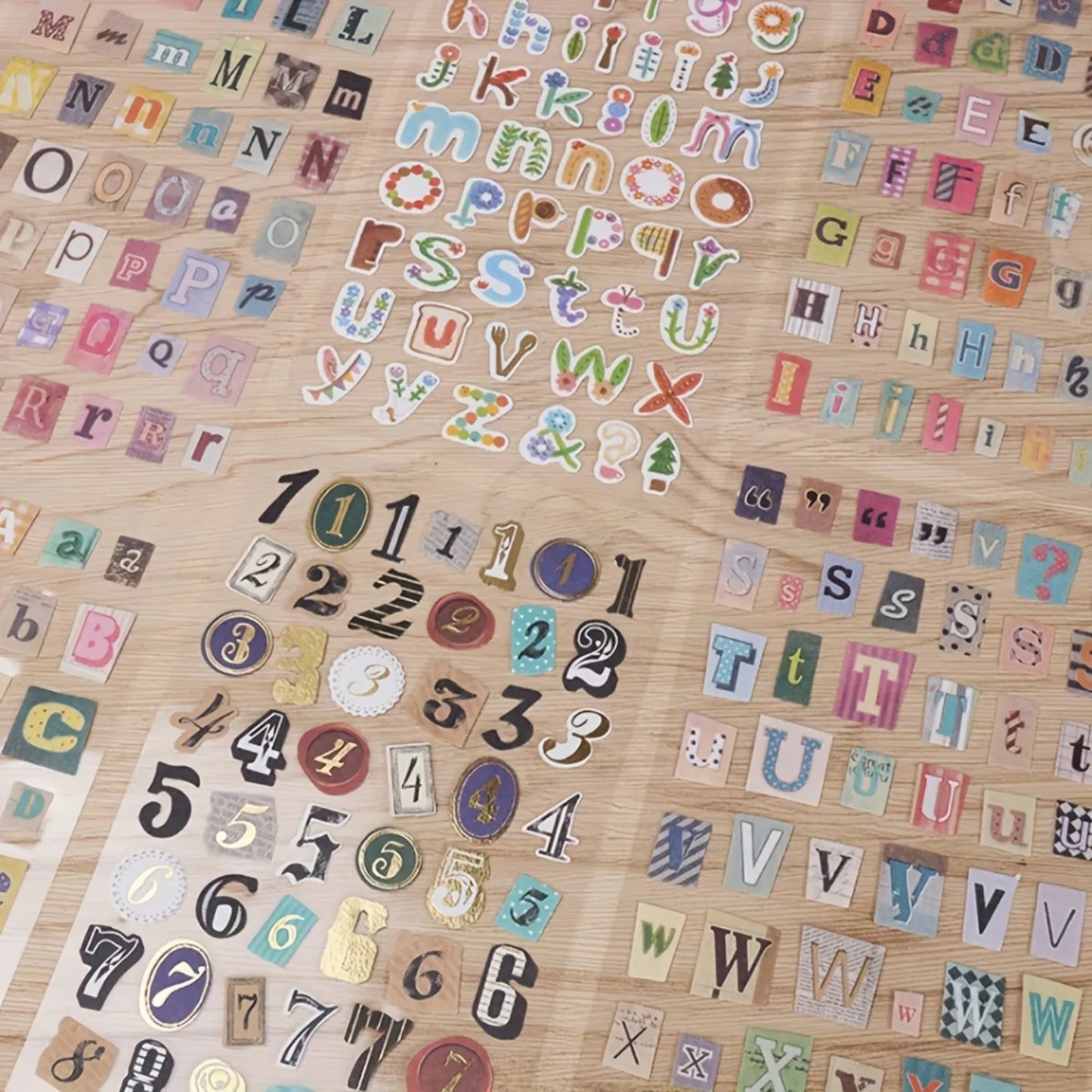 6sheets/lot English Alphabet Number Retro Sticker Album Diary Decoration DIY Decorative Stickers Handmade Stickers Scrapbooking