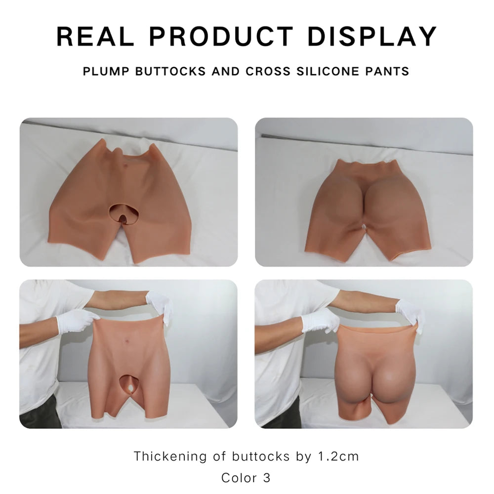 YUERUGOU Oversize Crossdresser Silicone Shape wear Realistic Hip pads and Butt Pads Flexible Hip Enhancer Panties for Drag Queen