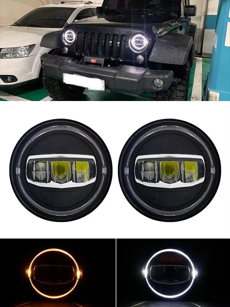 5.75 7 9 Inch Round LED Car Headlight High Low Beam Auto Headlamp H4 H13 Led Light for Jeeps Wrangler JK JL Auto Lighting System