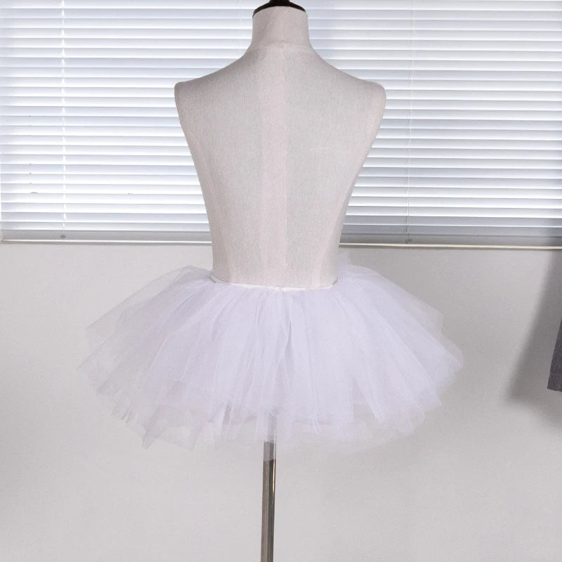 White Black Puffy Tulle Lolita Underskirt Women Cosplay Ballgown Kids Bridal Boneless Petticoats Tutu Dress