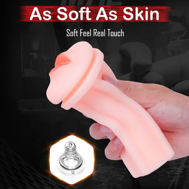 Manual Male Masturbator Soft Rubber Anal Vagina Mouth Sucking Snail Climax Plane Cup Penis Trainer Erotic Sex Toys for Men Adult