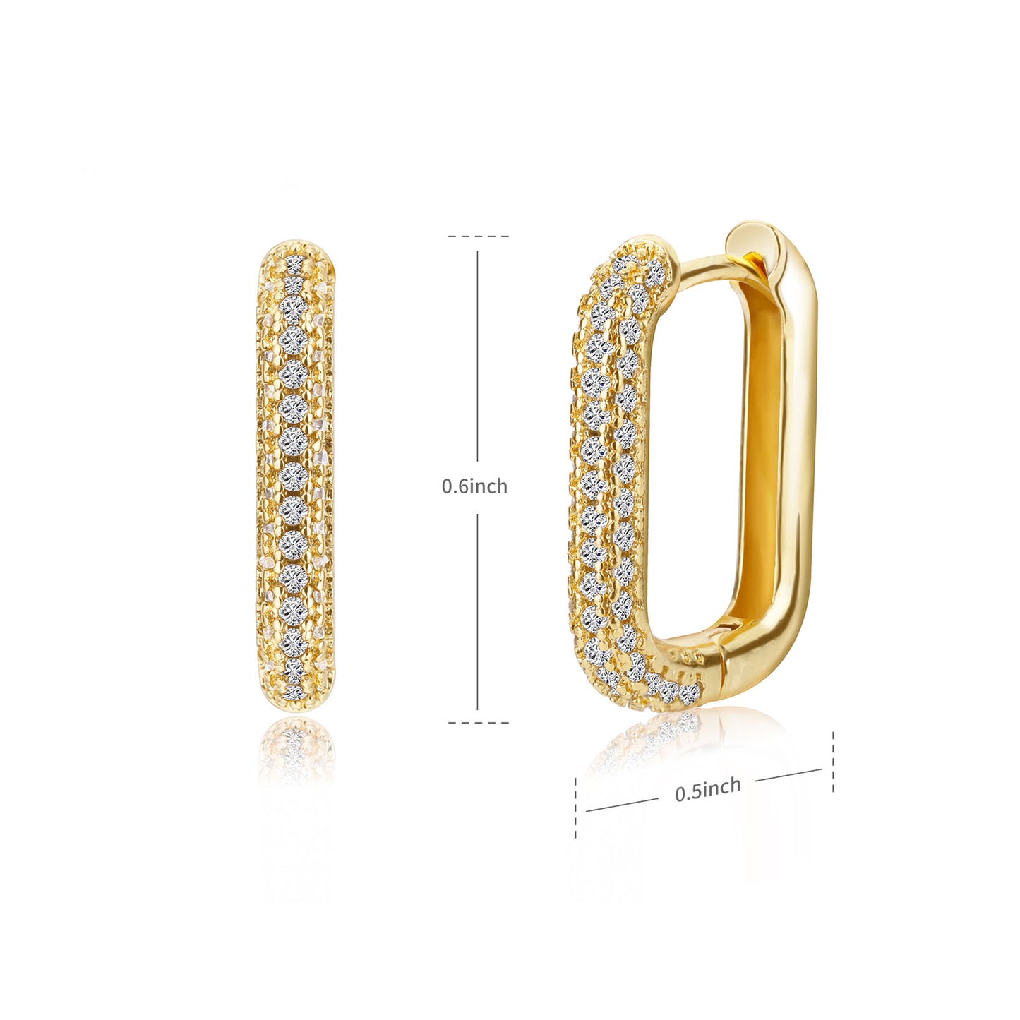 Square Circle Hoop Earrings For Women Luxury Stainless Steel Earrings rending Wedding Jewelry  aretes mujer