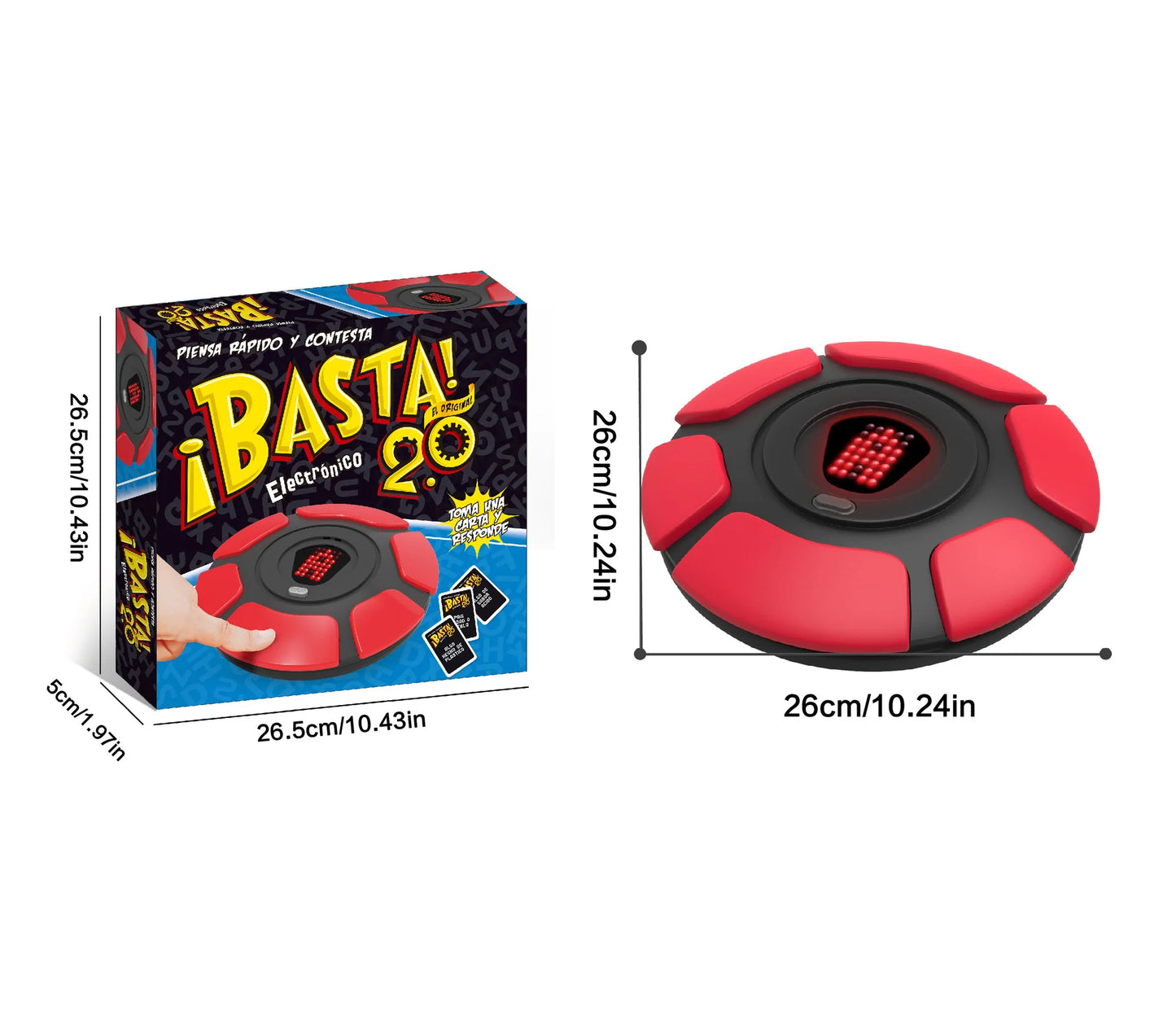 New Basta Spanish Tapple Word Game - English Tapple Games Version Quick Thinking Letter Pressing Board Family Children's Game