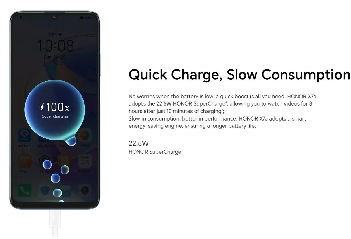 Global Version HONOR X7a Smartphone 6GB RAM 128GB 6.74'' 90Hz TFT LCD Display 50MP Quad Camera with 6000mAh Battery Android 12
