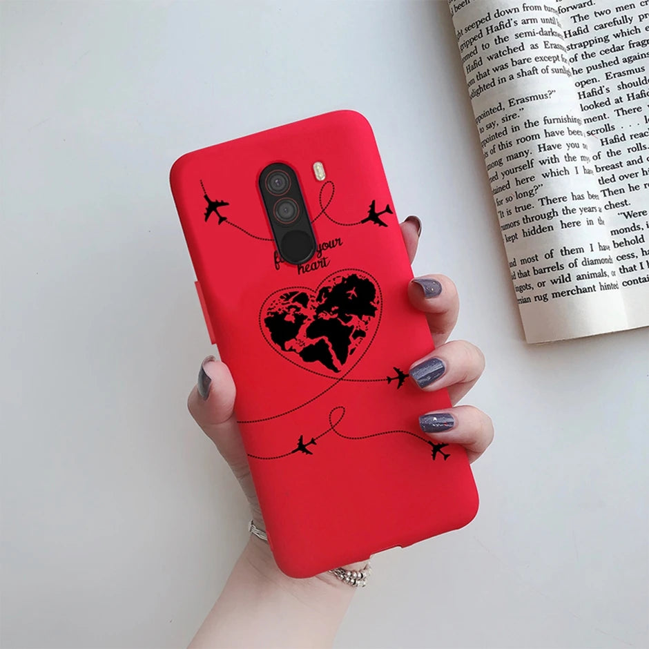 For xiaomi Pocophone F1 Case for xiaomi Poco F1 Case Silicone Soft TPU Phone Cases for PocoF1 Back Cover Heart Butterfly Bumper