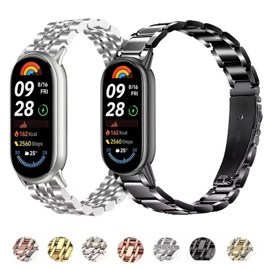 Metal Strap for Xiaomi Mi Band 10 9 8 Smartwatch Stainless Steel Comfortable Band for Miband 10 9 8 Replacement Bracelet Correa