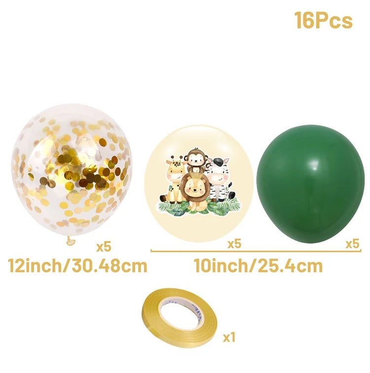 Jungle Animals Balloon Bundle Safari Birthday Balloon Party Decoration Wild One Birthday Latex Balloon Jungle Themed Baby Shower