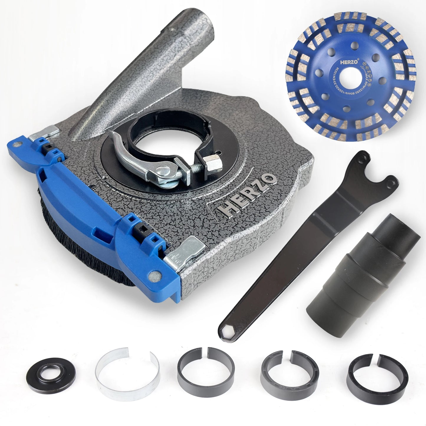 HERZO 125MM Aluminium  Grinding Dust Shroud For Angle Grinder With 125MM Grinding wheel