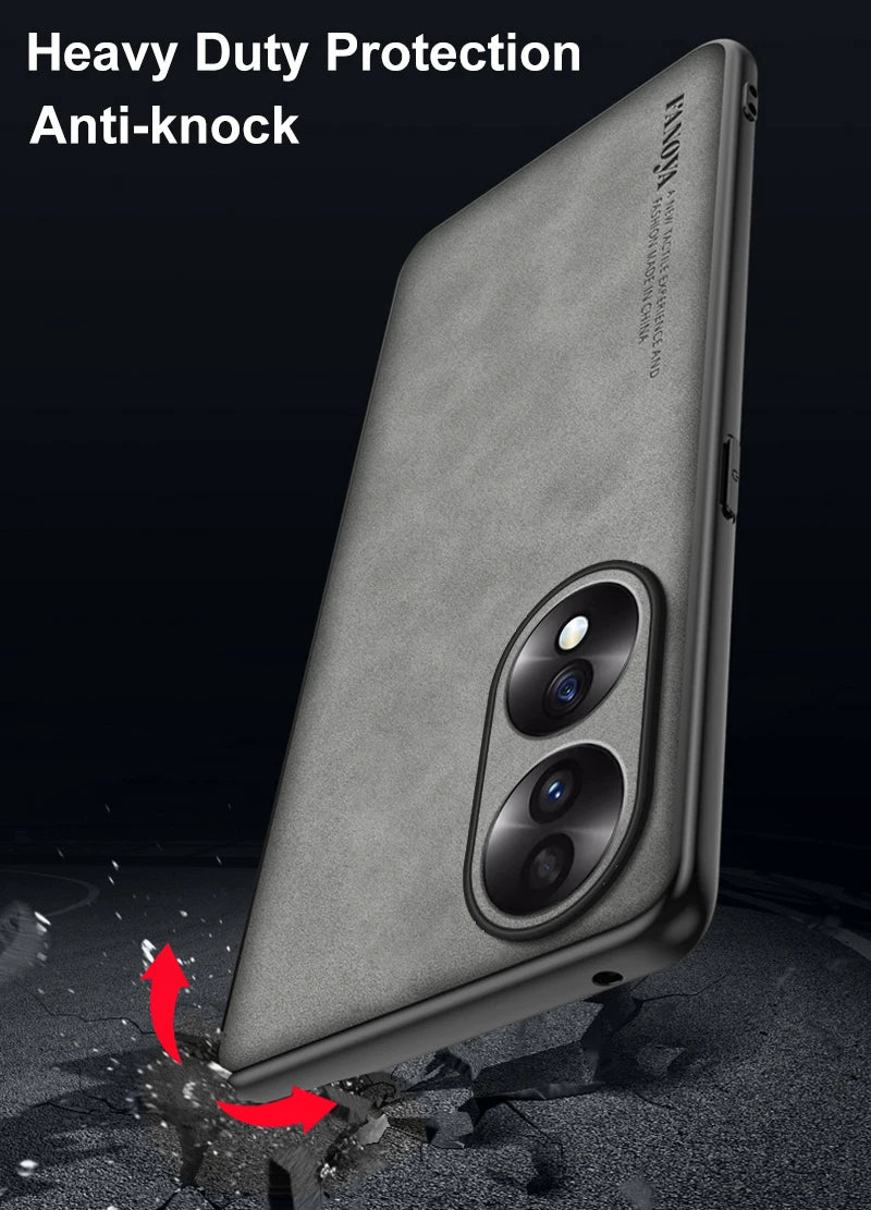 Luxury PU Leather Case For Honor 90 70 50 Back Cover Matte Full Protection TPU Silicone Phone Case For Honor50 Honor70 Honor90