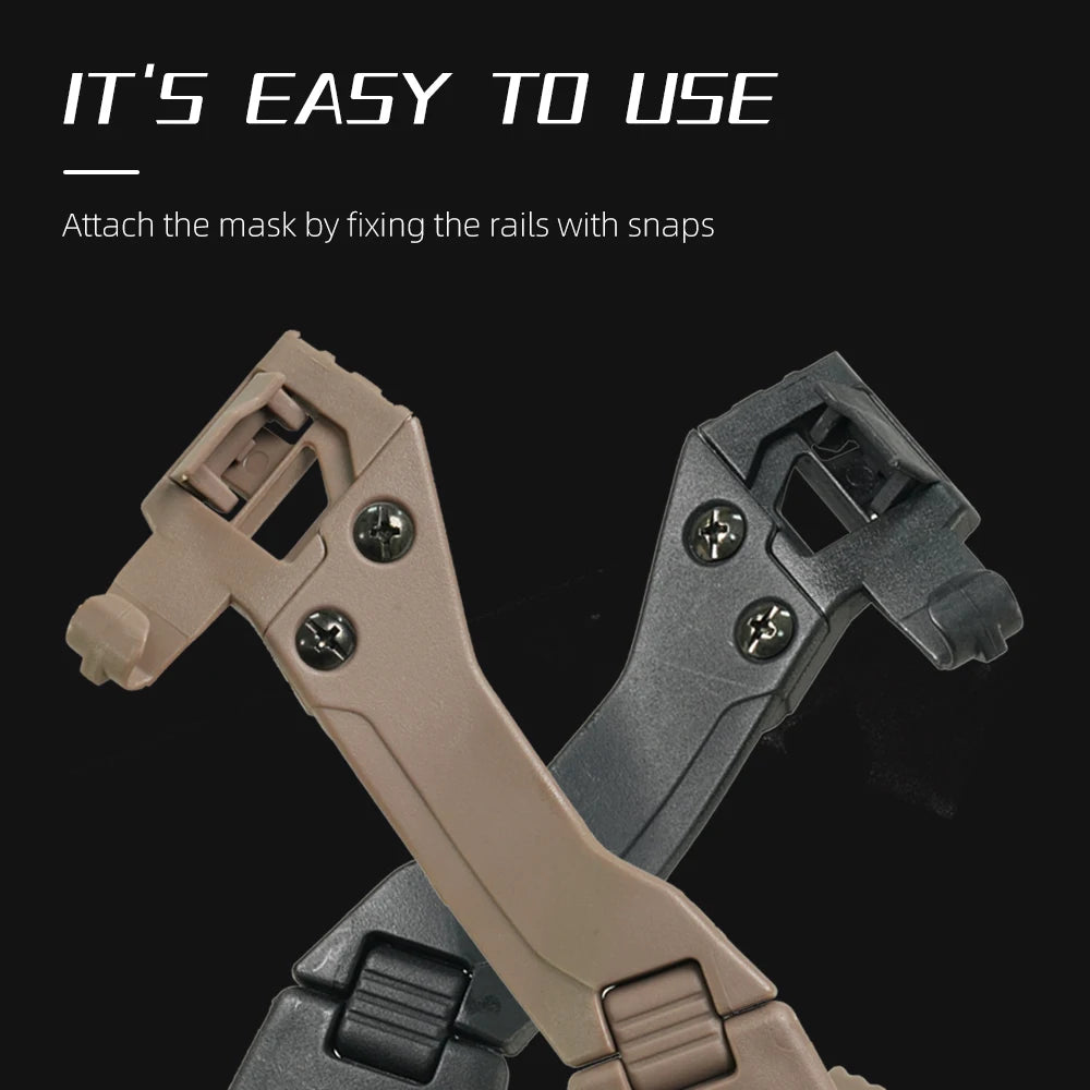 BOOIU Tactical Helmet Masks Half Face Suitable For Fast Rail Helmet Folding Nylon Mask Fit Face Airsoft Protective Helmet Masks